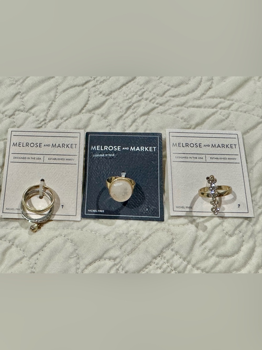Melrose and Market 3 Ring Bundle Size 7 NWT